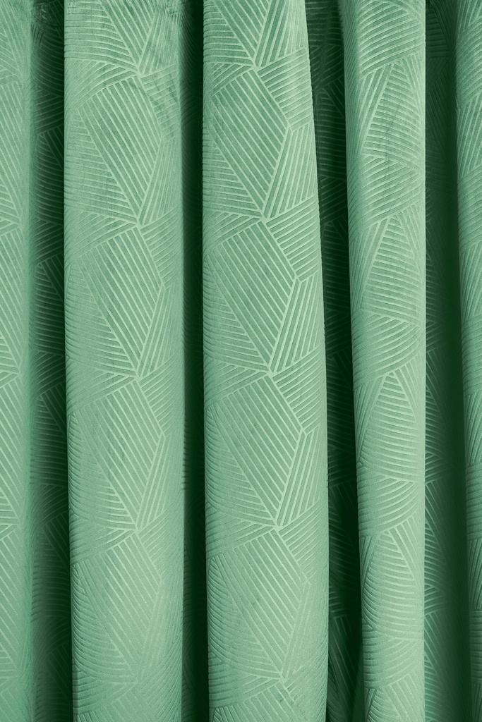 Deco- Embossed Velvet Woven Thermal Door Curtain in Green - Image 3