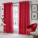 Wave Collection - Woven Jacquard Lined Eyelet Curtains in Cranberry - Image 2
