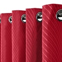 Wave Collection - Woven Jacquard Lined Eyelet Curtains in Cranberry - Image 3