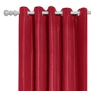 Wave Collection - Woven Jacquard Lined Eyelet Curtains in Cranberry - Image 7