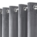 Verbena Collection - Velvet Blackout Eyelet Curtains in Silver - Image 2