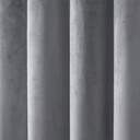 Verbena Collection - Velvet Blackout Eyelet Curtains in Silver - Image 4