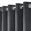 Verbena Collection - Velvet Blackout Eyelet Curtains in Charcoal - Image 2