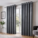 Verbena Collection - Velvet Blackout Eyelet Curtains in Charcoal - Image 5