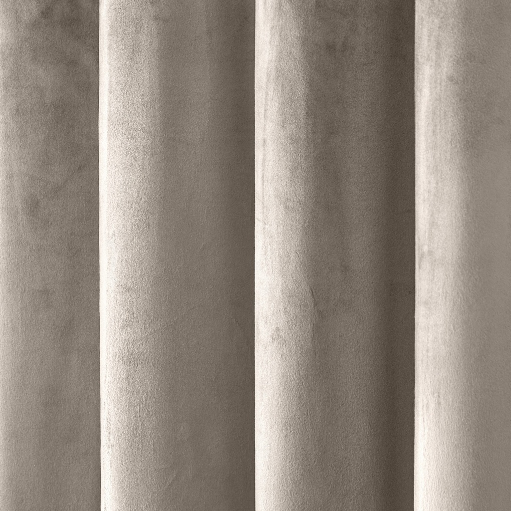 Verbena Collection - Velvet Blackout Eyelet Curtains in Stone - Image 4
