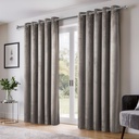 Verbena Collection - Velvet Blackout Eyelet Curtains in Stone - Image 5