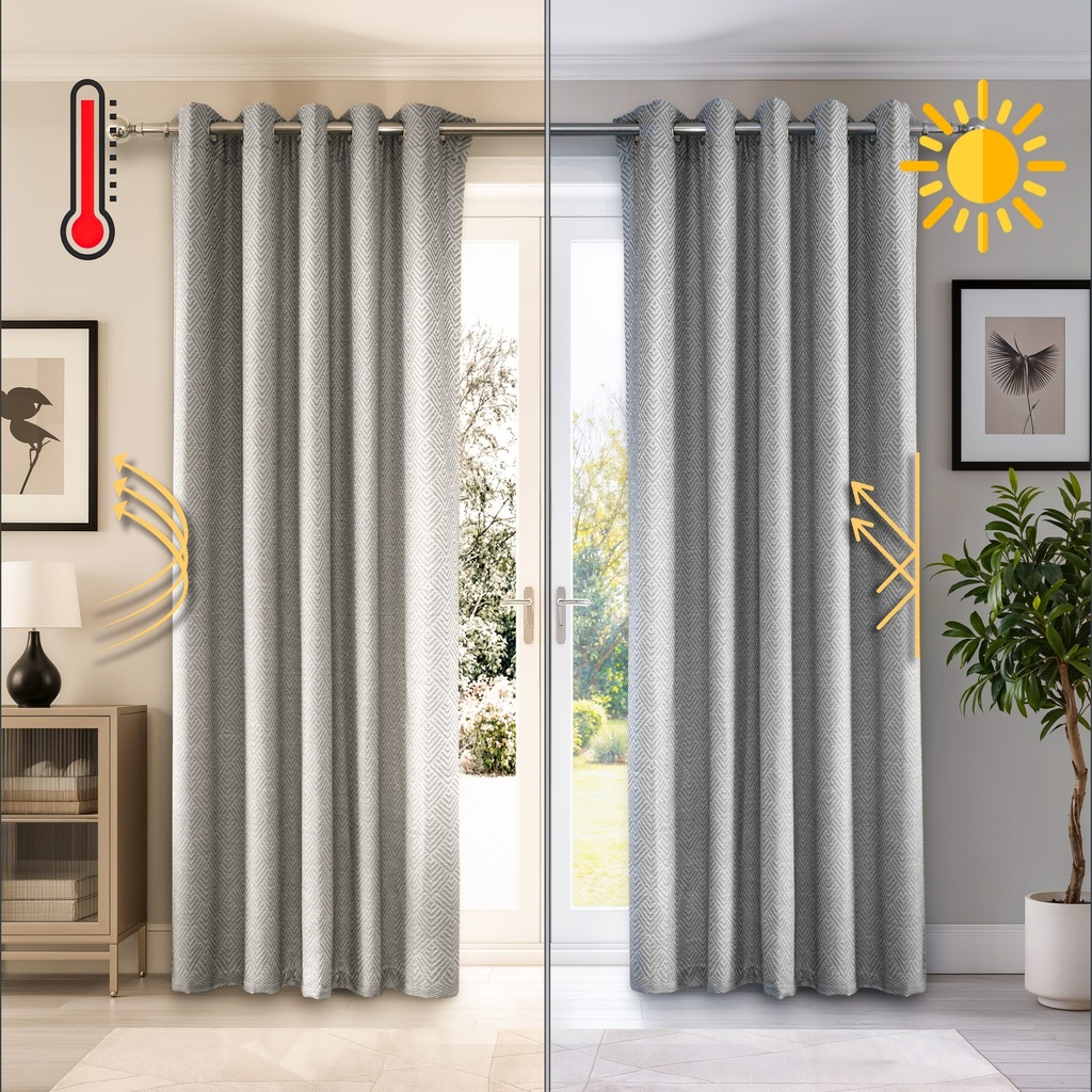 Amaranth Collection - Ultra Blackout Eyelet Curtains in Grey - Image 7