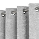 Foxglove Collection - Ultra Blackout & Thermal Chenille Eyelet Curtains in Grey - Image 2
