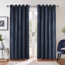 Verbena Collection - Velvet Blackout Eyelet Curtains in Dark Navy - Image 3