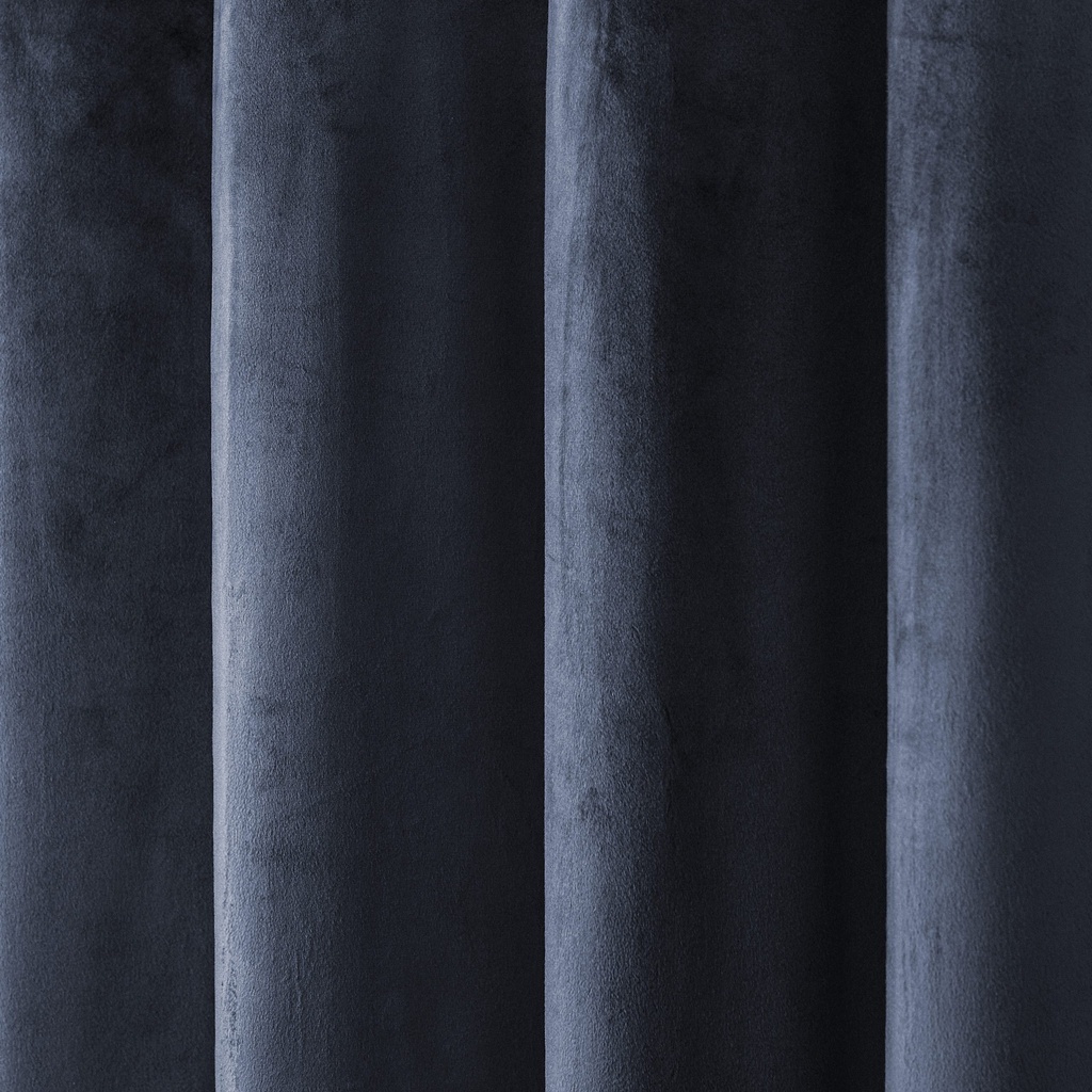 Verbena Collection - Velvet Blackout Eyelet Curtains in Dark Navy - Image 4