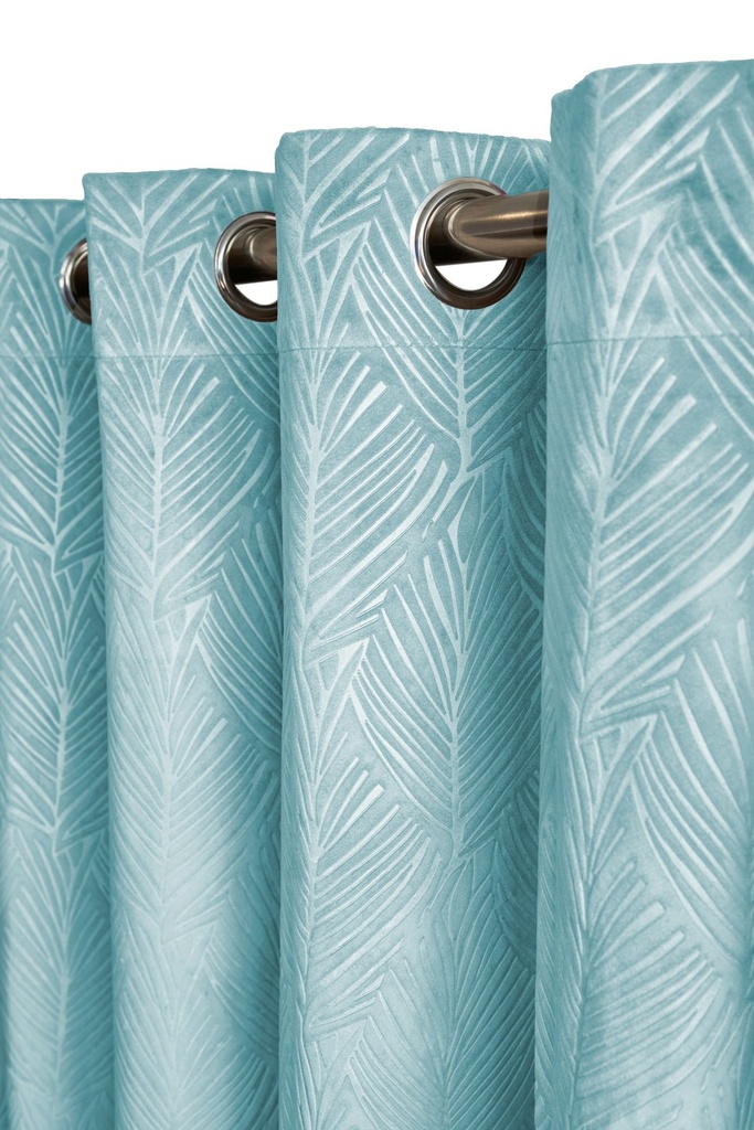 Silva Collection - Embossed Velvet Woven Thermal Blackout Eyelet Curtains in Duck Egg - Image 2
