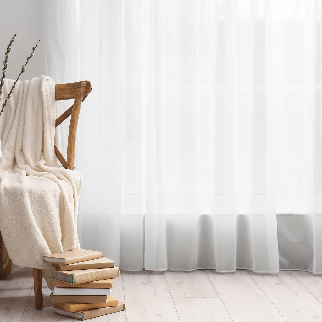 Rhodes - Lined Eyelet Voile Curtain Pair in White - Image 4