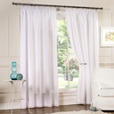 Rhodes - Lined Pencil Pleat Voile Curtain Pair in White - Image 2