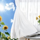 Rhodes - Lined Pencil Pleat Voile Curtain Pair in White - Image 5
