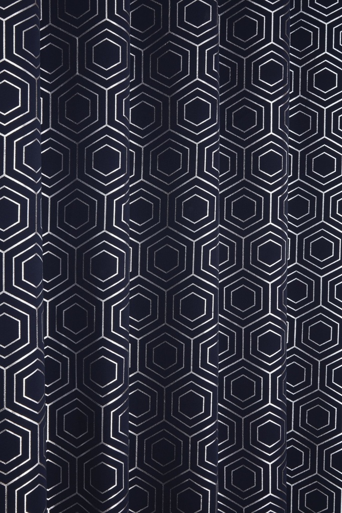 Element Collection - Woven Thermal Blackout Eyelet Curtains in Navy - Image 2
