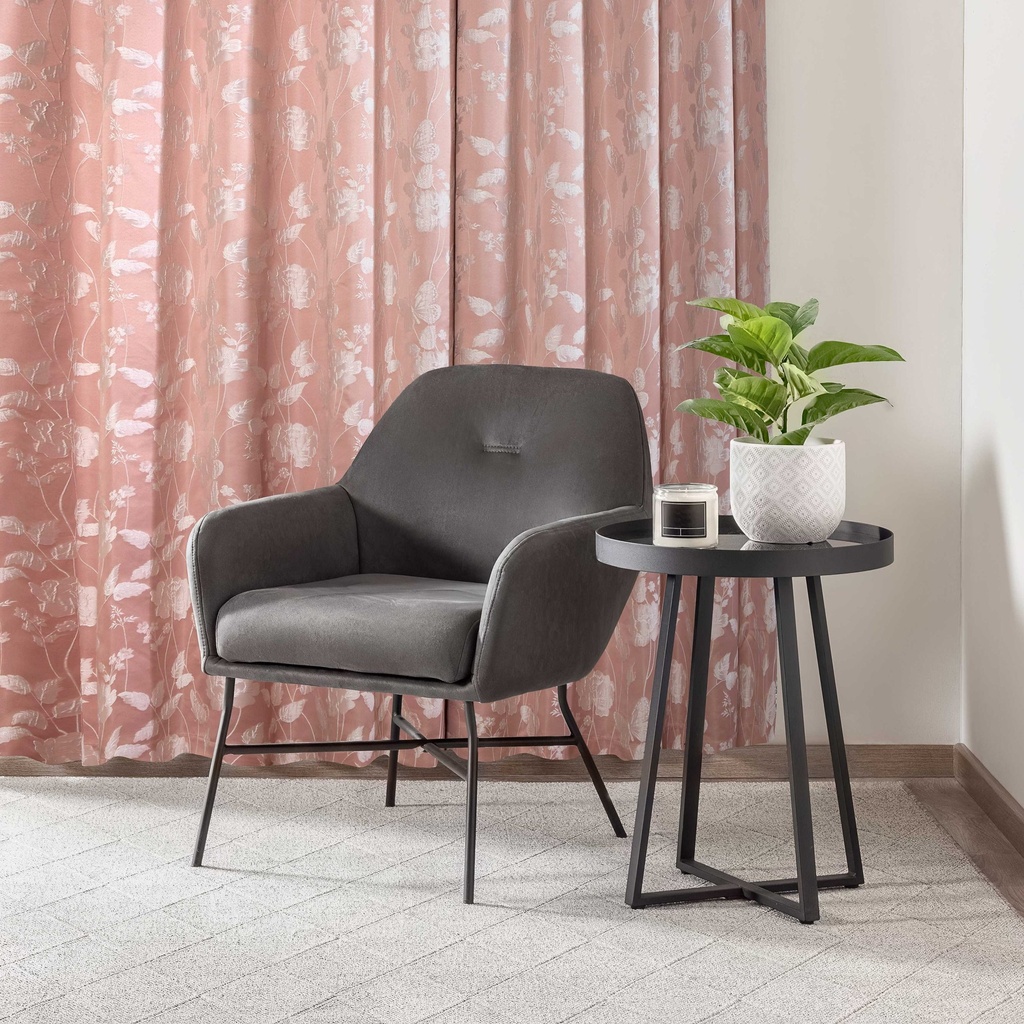 Meadows Collection - Lined Eyelet Jacquard Curtains in Blush Pink - Image 3