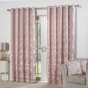 Meadows Collection - Lined Eyelet Jacquard Curtains in Blush Pink - Image 4