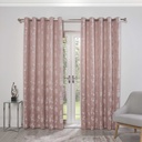 Meadows Collection - Lined Eyelet Jacquard Curtains in Blush Pink - Image 5