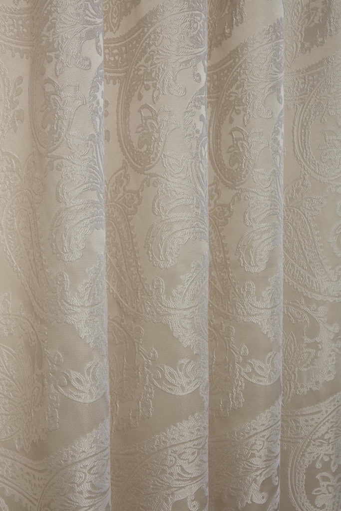 Cavendish Collection - Lined Pencil Pleat Jacquard Curtains in Cream - Image 2