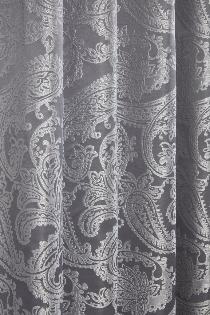 Cavendish Collection - Lined Pencil Pleat Jacquard Curtains in Silver - Image 2