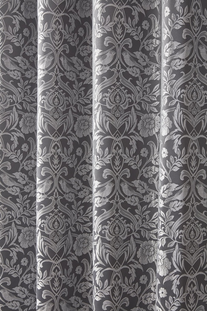 Harrow - Lined Eyelet Jacquard Curtains in Silver - Image 2