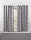 Harrow - Lined Eyelet Jacquard Curtains in Silver - Image 3