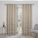 Meadows Collection - Lined Eyelet Jacquard Curtains in Cream - Image 5