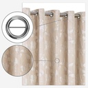 Meadows Collection - Lined Eyelet Jacquard Curtains in Cream - Image 6