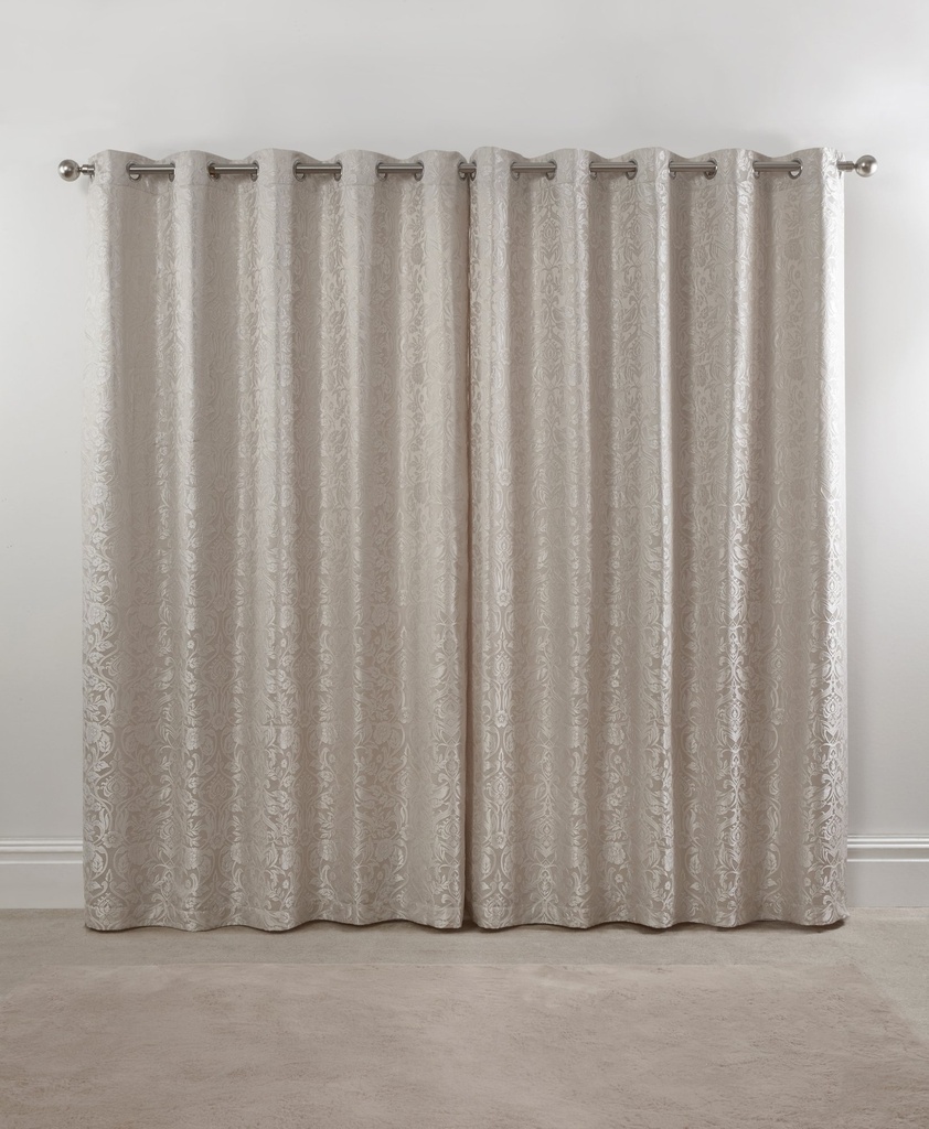Harrow - Lined Eyelet Jacquard Curtains in Cream - Image 4