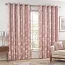 English Garden - Lined Eyelet Jacquard Curtains in Blush Pink - Image 4