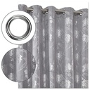 English Garden - Lined Eyelet Jacquard Curtains in Silver - Image 5
