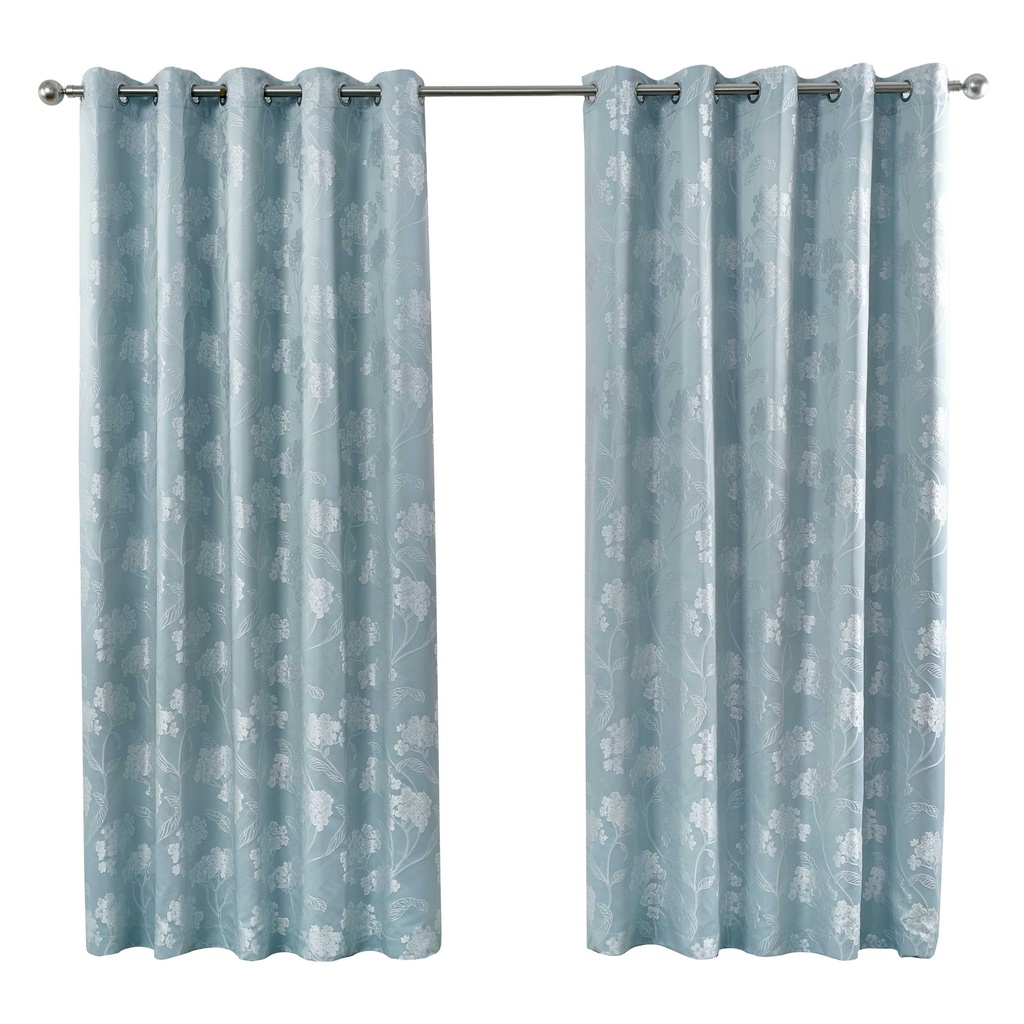 English Garden - Lined Eyelet Jacquard Curtains in Duck Egg - Image 2