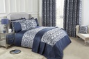 Harrow - Lined Eyelet Jacquard Curtains in Navy - Image 5