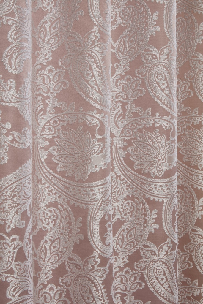 Cavendish Collection - Lined Pencil Pleat Jacquard Curtains in Blush Pink - Image 2