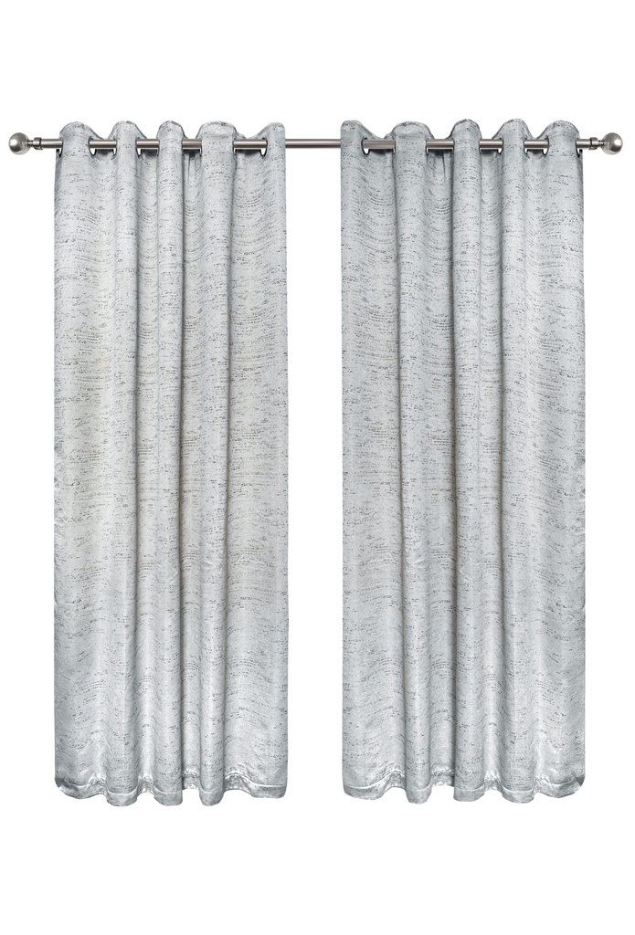 Wisteria Collection - Lined Eyelet Curtains in Grey - Image 2