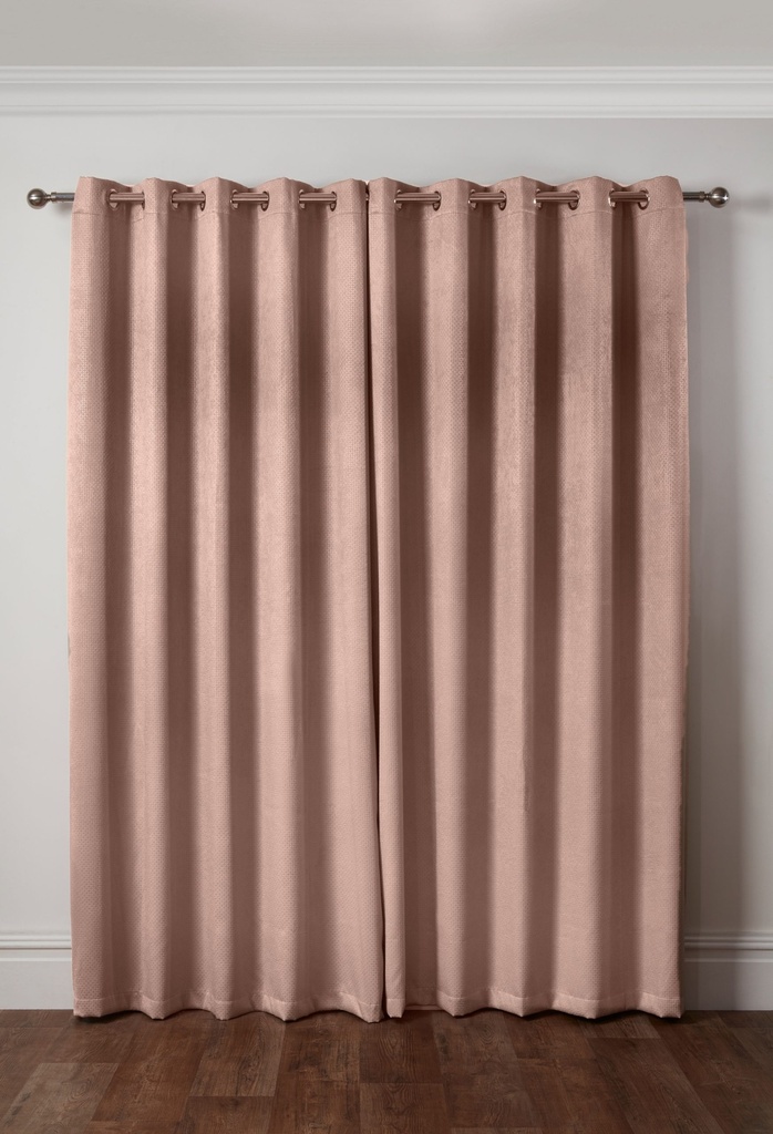 Metro Collection - Thermal Blackout Eyelet Curtains in Blush Pink - Image 4