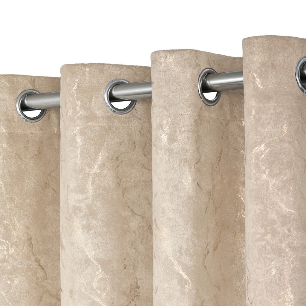 Azalea Collection - Velvet Blackout Eyelet Curtains in Natural - Image 4