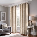 Azalea Collection - Velvet Blackout Eyelet Curtains in Natural - Image 6