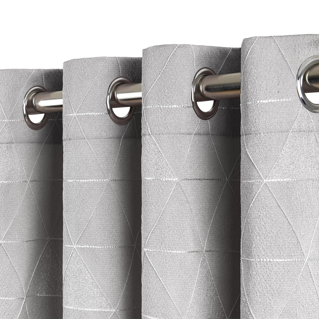Siena Curtain Collection - Light Filtering Unlined Eyelet Jacquard, Silver Grey - Image 2