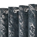 Azalea Collection - Velvet Blackout Eyelet Curtains in Silver - Image 4