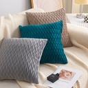 Pleated Stripe Velvet Cushion - 45 × 45 cm - Image 2