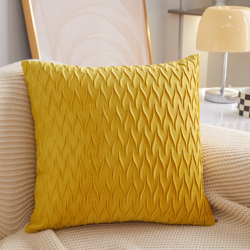 Pleated Stripe Velvet Cushion - 45 × 45 cm - Image 3