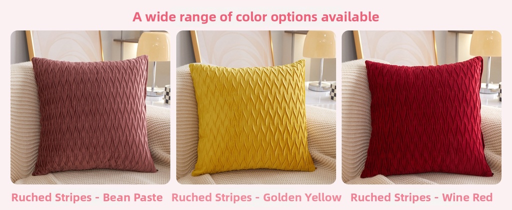 Pleated Stripe Velvet Cushion - 45 × 45 cm - Image 9