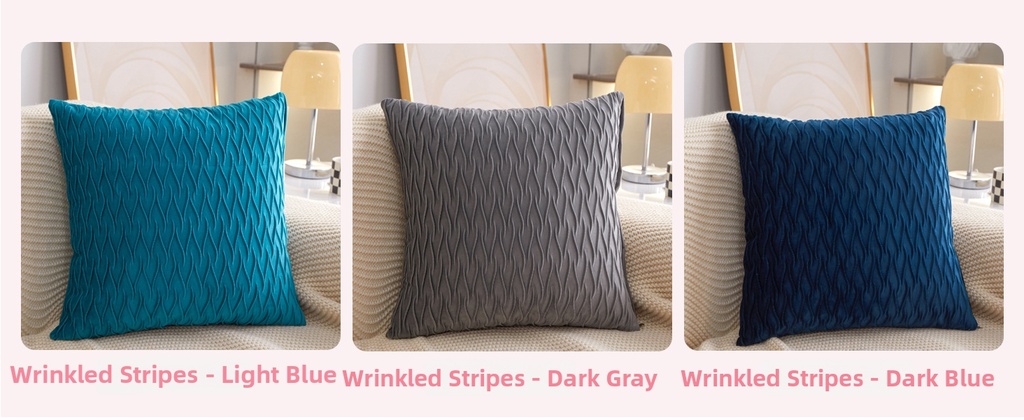 Pleated Stripe Velvet Cushion - 45 × 45 cm - Image 11