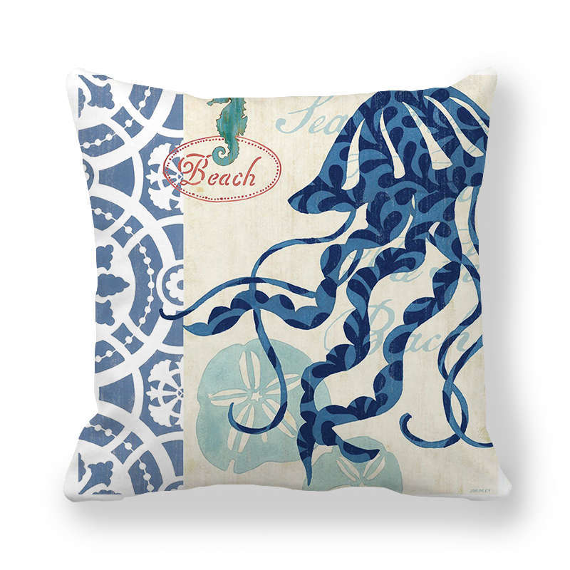 Vintage Ocean Print Cushion Cover - 45 × 45 cm - Image 27
