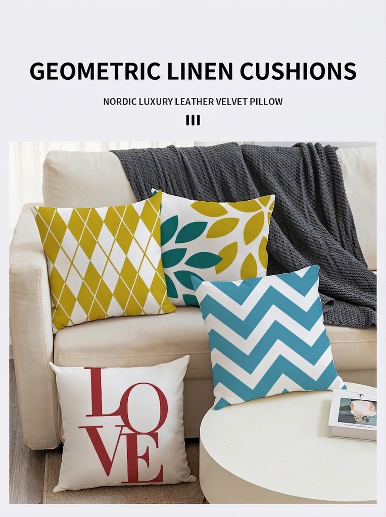 Nordic Geometric Cushion Cover - 45 × 45 cm - Image 6