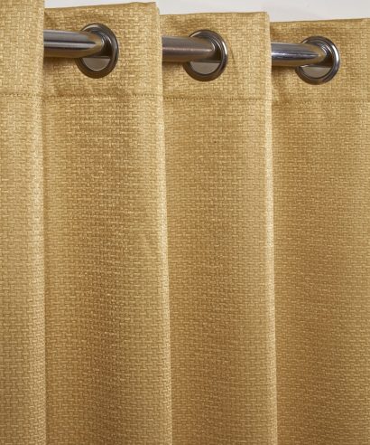 Metro Collection – Thermal Blackout Eyelet Curtains in Ochre - Gallery 1