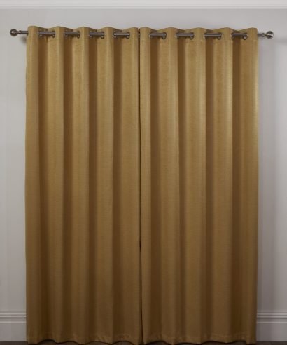Metro Collection – Thermal Blackout Eyelet Curtains in Ochre - Gallery 3