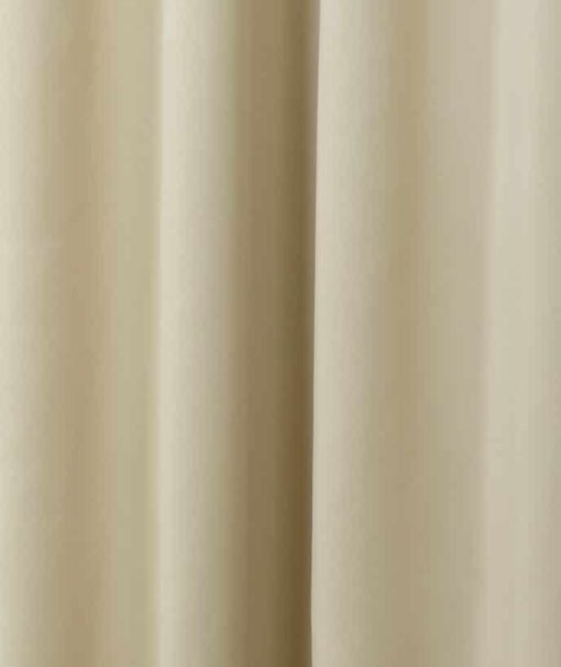 Essential Blackout Collection – Woven Blackout Pencil Pleat Curtains in Beige - Gallery 1