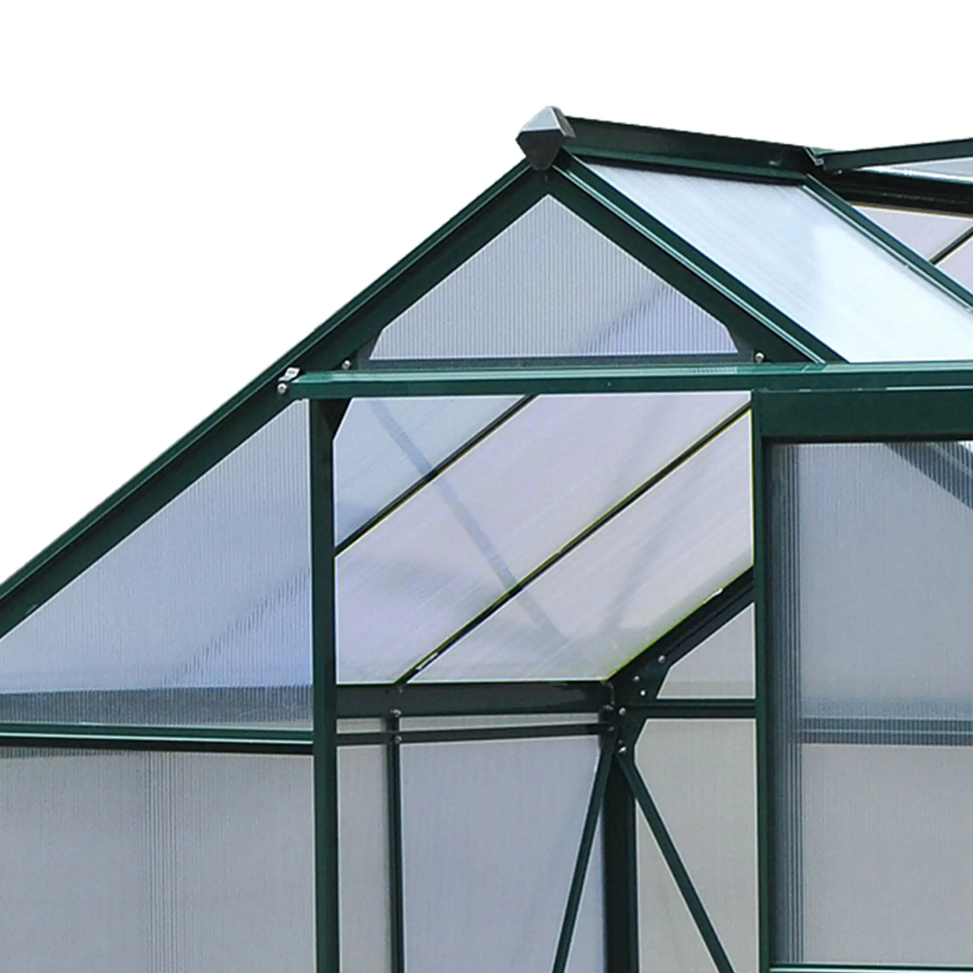 Outsunny 6 x 6ft Polycarbonate Greenhouse, Dark Green - Image 11